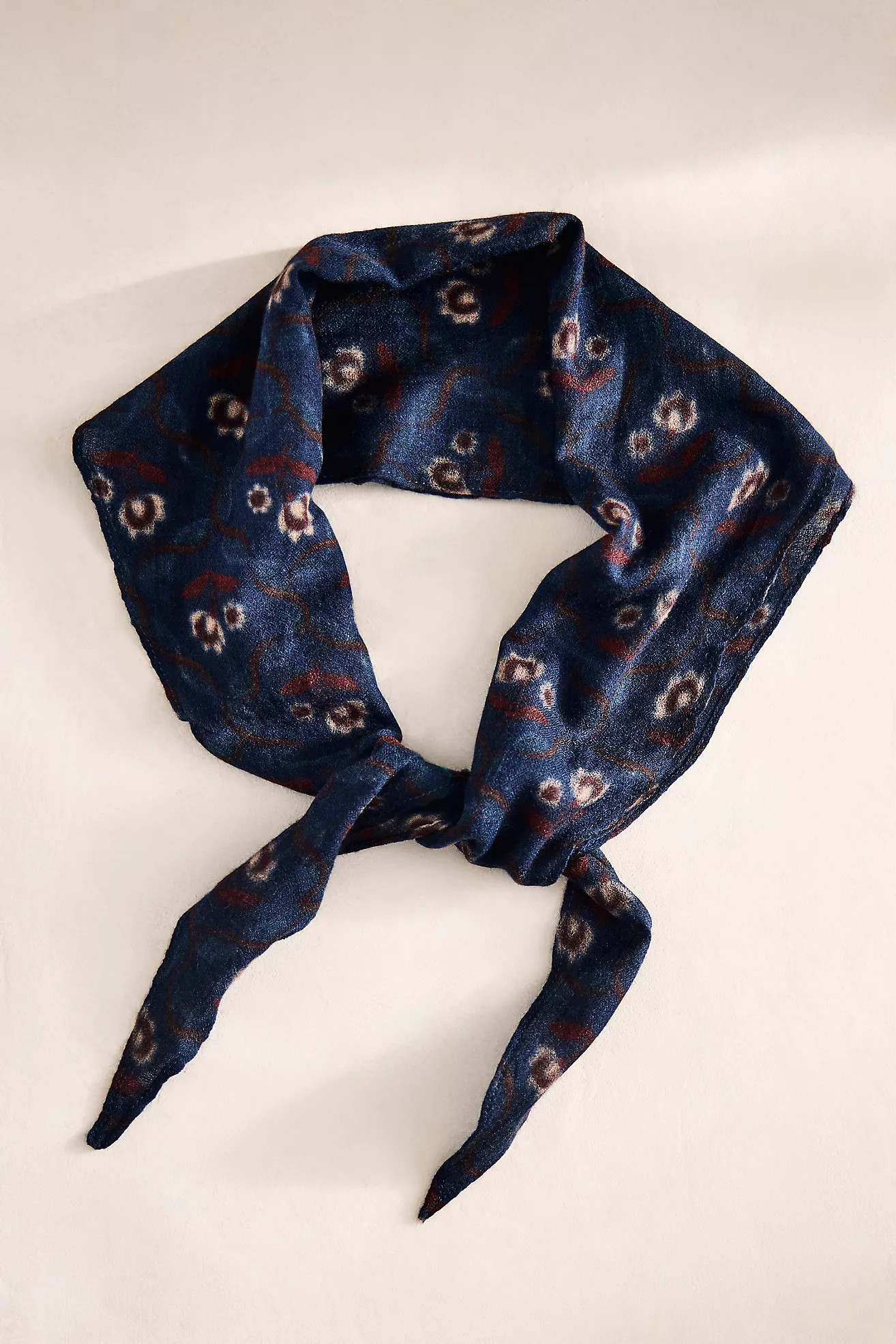 Blue Floral Wool + Silk Scarf | Anthropologie (US)
