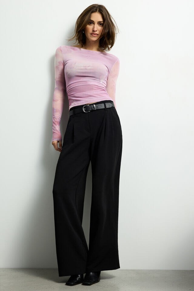 Sofia Pleated Straight Leg Pants | Dynamite Clothing