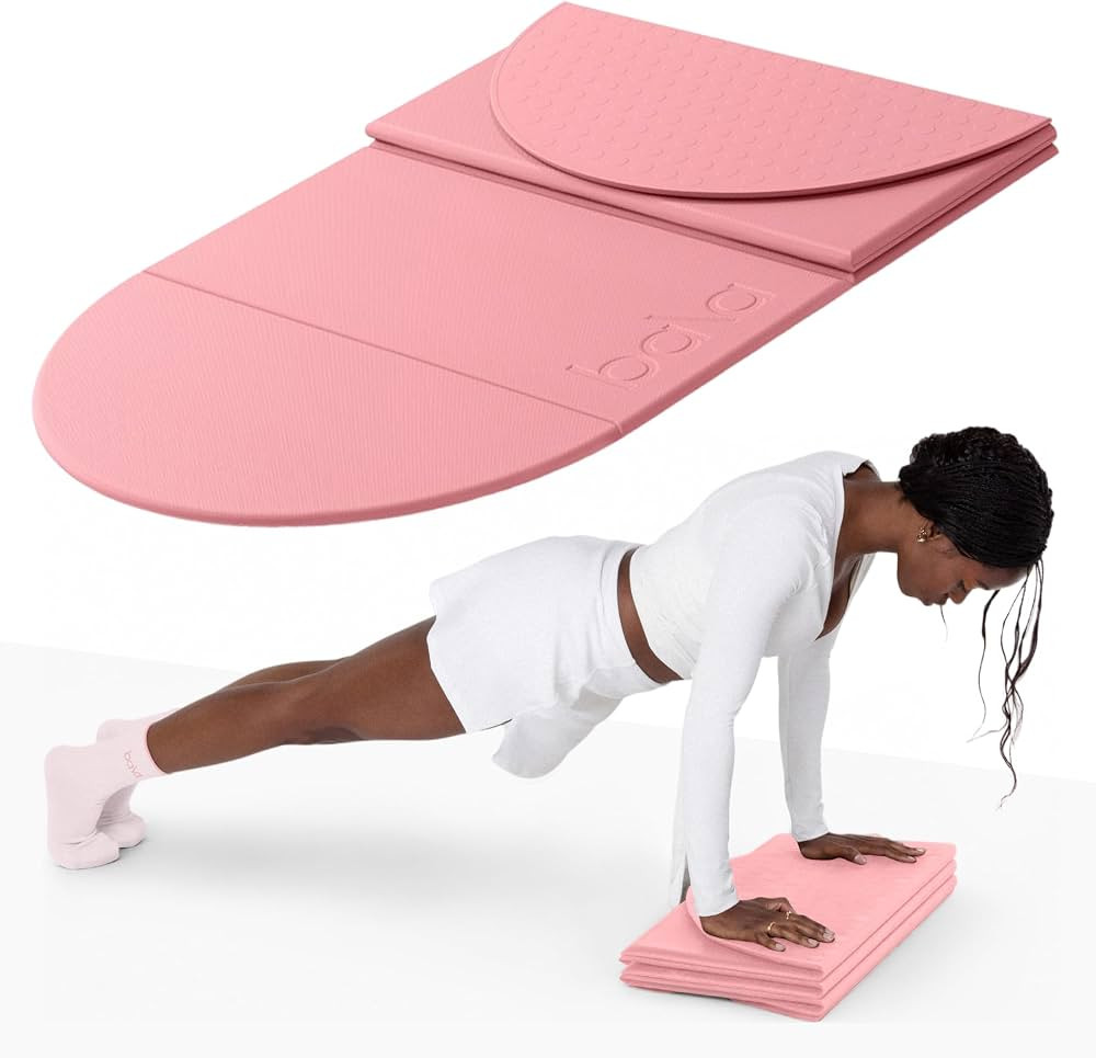 Bala Compact Workout Mat for Gym - 12MM Thick Slip-Resistant, Sweat Absorbing, & Foldable Yoga Ma... | Amazon (US)