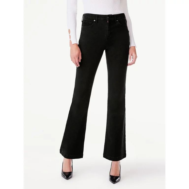 Scoop Women's Flare Leg High Rise Jeans, Sizes 0-18 | Walmart (US)