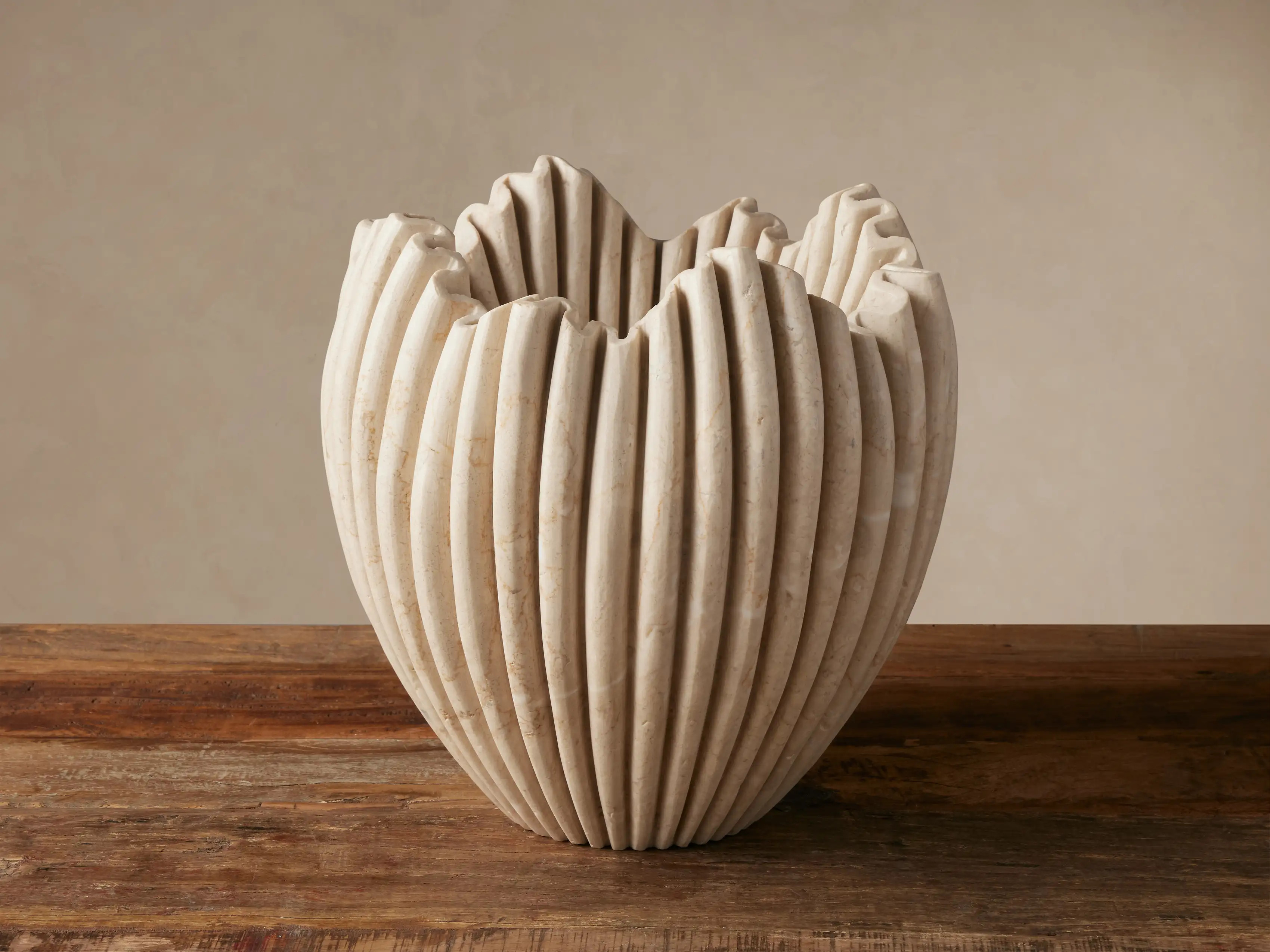 Edel Wide Ruffle Vase | Arhaus
