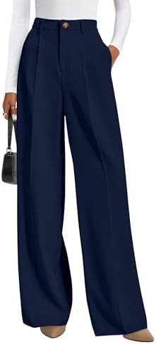 PRETTYGARDEN Women's Tailored Wide Leg Work Dress Pants | Amazon (US)