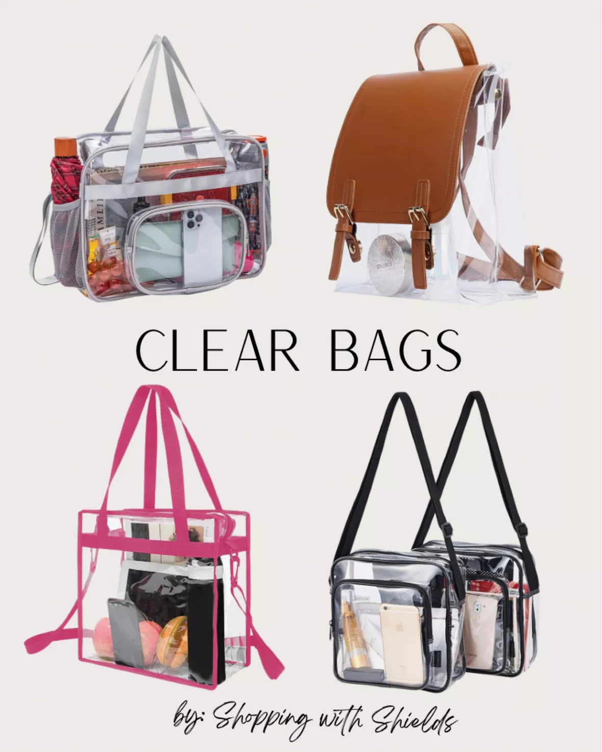 BAGAIL Clear Stadium Approved Tote Bag