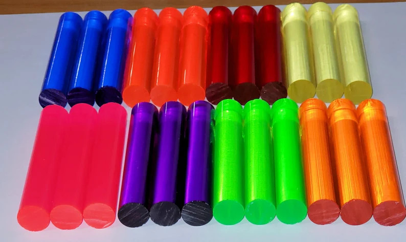 24 Pieces 1 Diameter 8 Different Colors Round Clear Acrylic Rods Dowels Pegs Red, Blue, Purple, O... | Etsy (US)