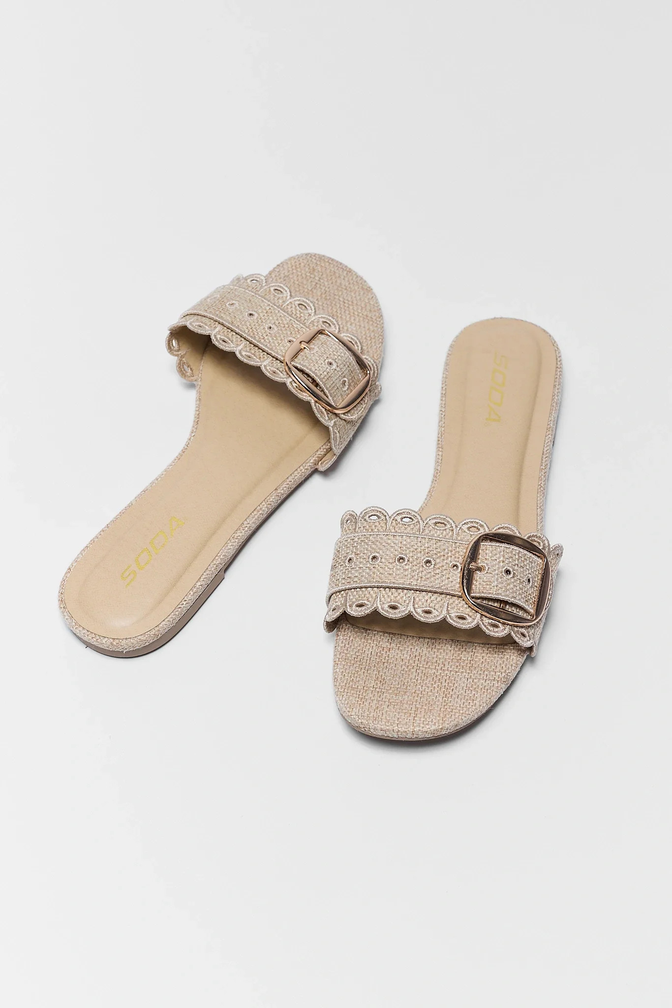 Nancy Tan Scalloped Buckle Sandals | Avara