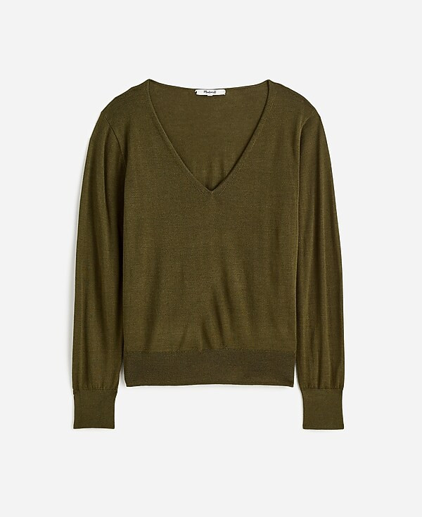 Merino Wool-Silk Blend V-Neck Sweater | Madewell | Madewell