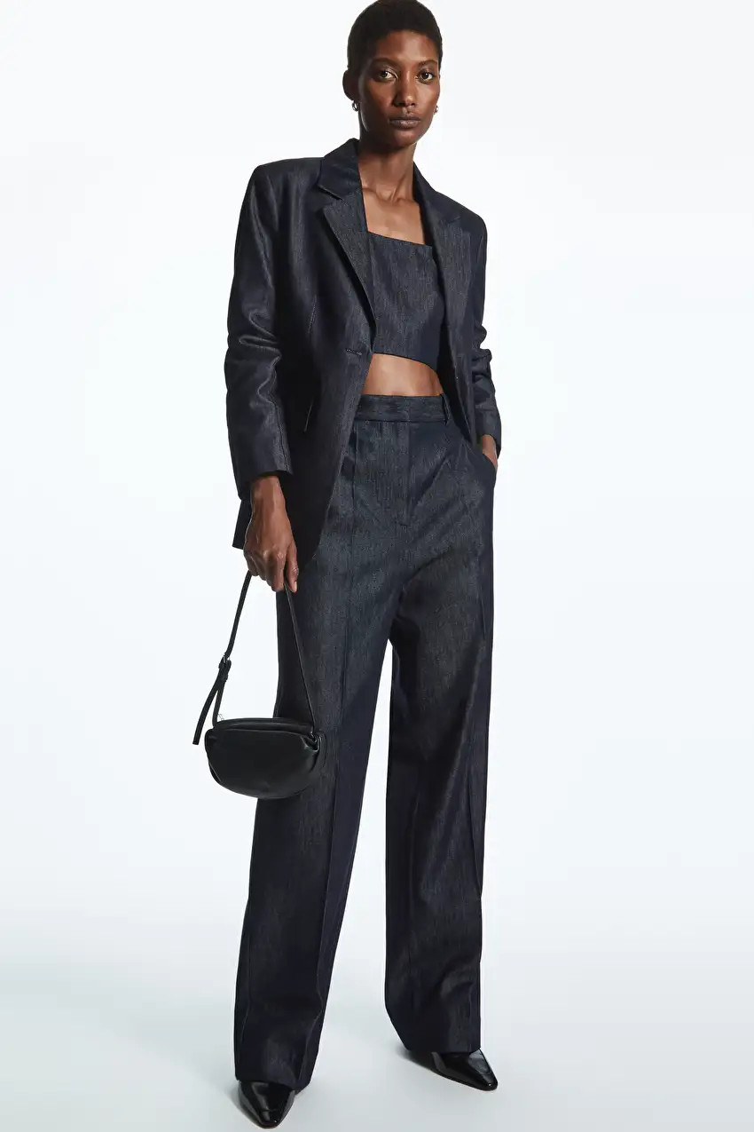 TAILORED STRAIGHT-LEG DENIM TROUSERS | COS UK