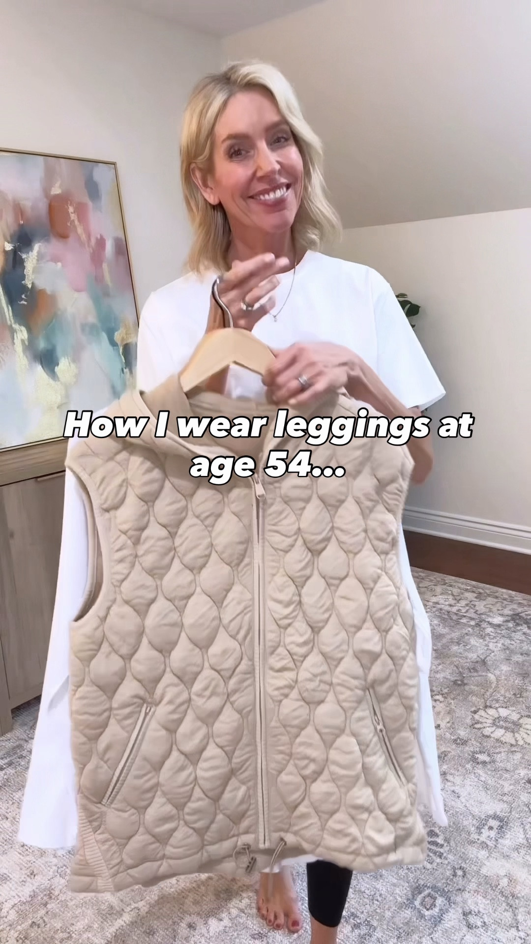 At 54, I'm not giving up my leggings but I like to cover up the 🍑. So I wear an Amazon tunic top and comfy vest, flattering leggings and always add accessories!

The vest comes in 5 sizes and 14 colors and fits true to size. I sized up in the tunic for a roomier fit. Leggings run true to size and feel just like the more expensive brand!

#LTKFindsUnder100 #LTKFindsUnder50 #LTKmomlife