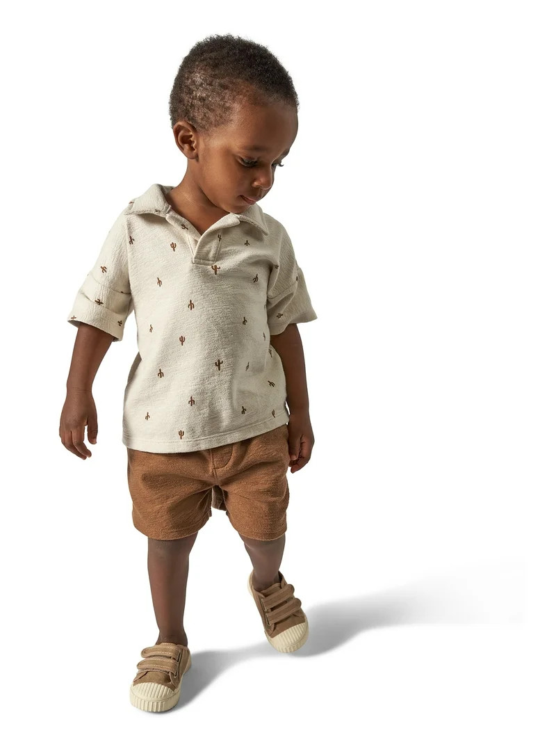 Modern Moments by Gerber Toddler Boy Jonny Collar Shirt and Short Outfit Set, 2-Piece, 12 Months ... | Walmart (US)