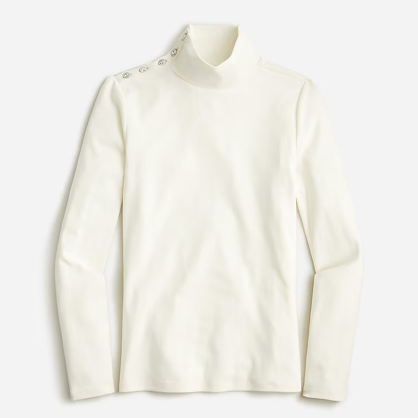 Perfect-fit turtleneck with jewel buttons | J. Crew US