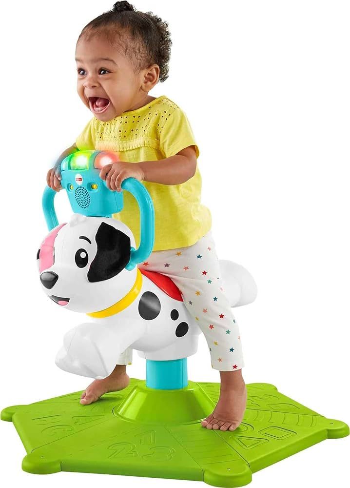 Fisher-Price Toddler Ride-On Learning Toy, Bounce and Spin Puppy, Stationary Musical Bouncer for ... | Amazon (US)