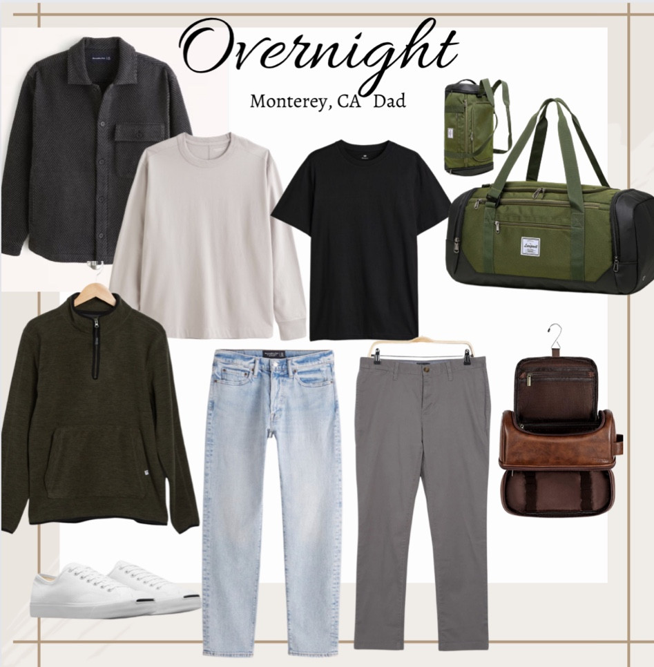 Dad’s bag for overnight night to Monterey. I absolutely love the travel bag that I got on Amazon. It converts to a backpack that leaves your arms completely open to carry everything else. The toiletry bag is super cool. He hung it on the towel rack and it was super convenient and it left everything open on the counter for all of my things. 💁🏼‍♀️🙂haha #dadbag #travelbag #overnight

#LTKmens