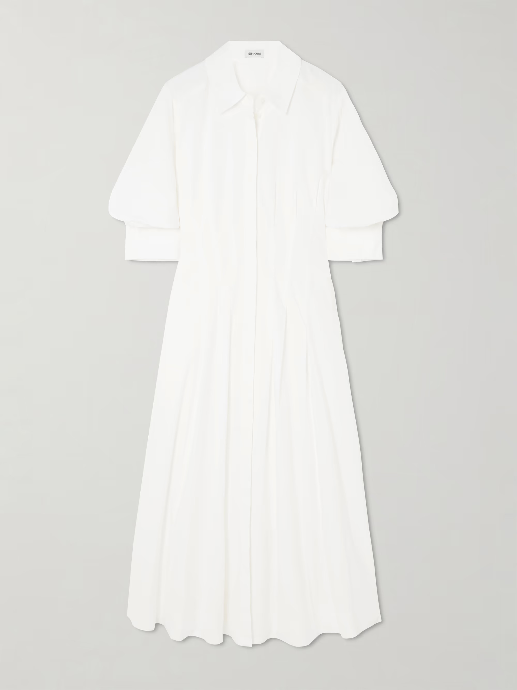 Jazz pleated cotton-blend poplin midi shirt dress | NET-A-PORTER (US)