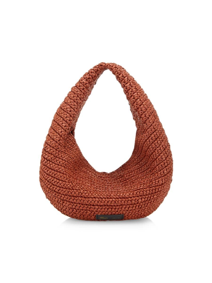 Shop Khaite Medium Olivia Raffia Hobo Bag | Saks Fifth Avenue | Saks Fifth Avenue