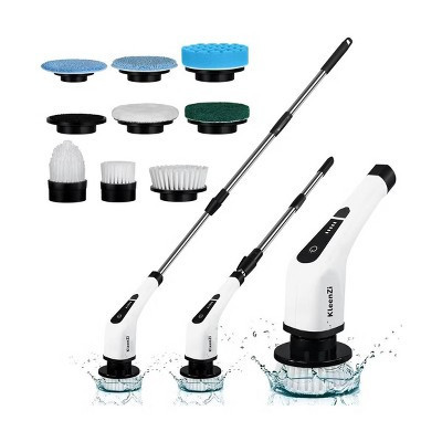 Electric Spin Scrubber, 8 in 1 Power Cleaning Brush with Adjustable 12”–54” Handle, Dual Speed, Waterproof Shower, Tile, Tub & Car Scrubber | Target