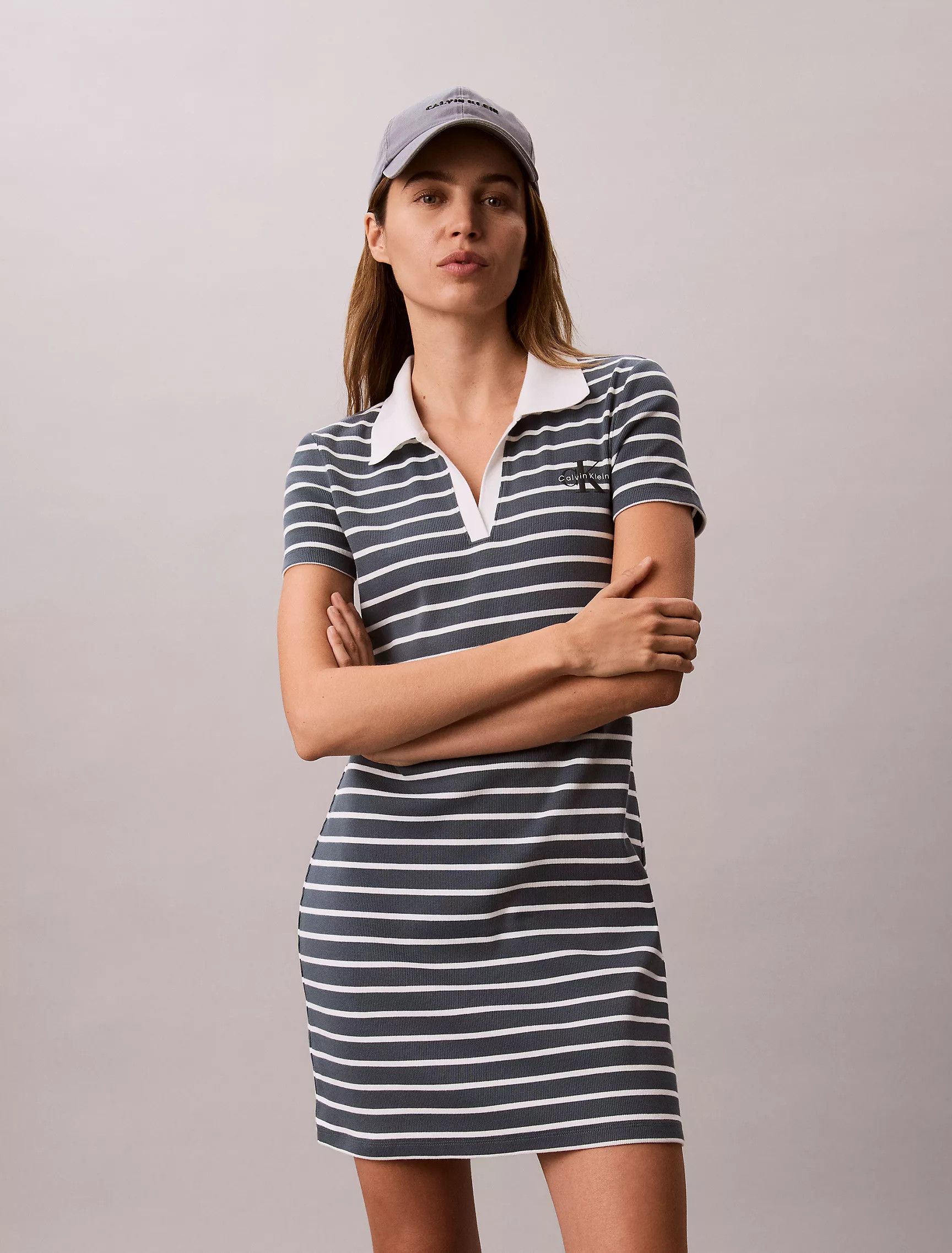 Monologo Rib Stripe Mini Dress | Calvin Klein | Calvin Klein (US)