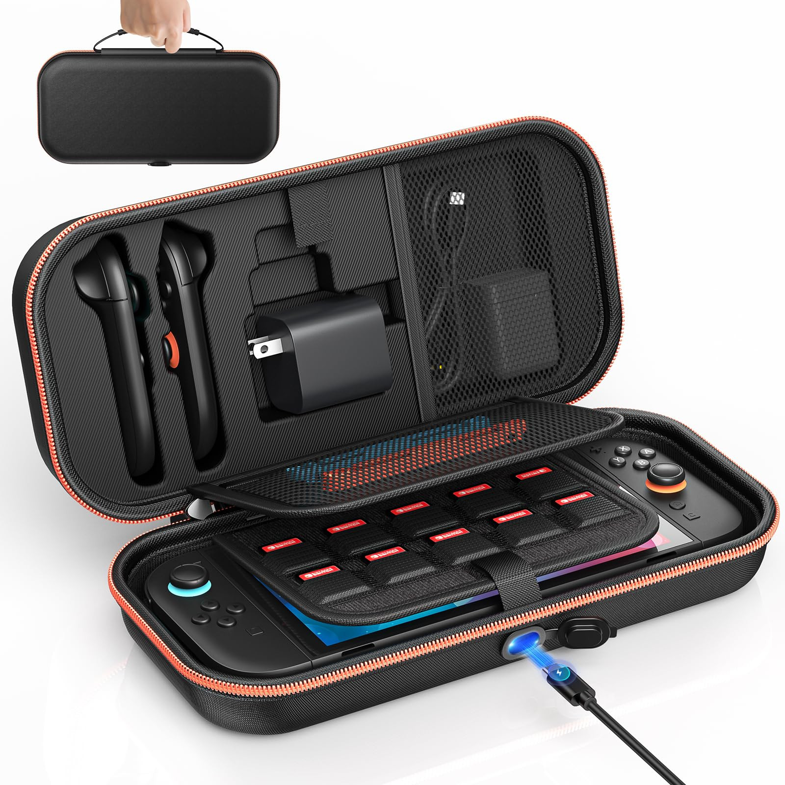 Auarte [Charge inside] Carrying Case for Nintendo Switch 2 2025 / Switch OLED / Switch with Adapt... | Amazon (US)