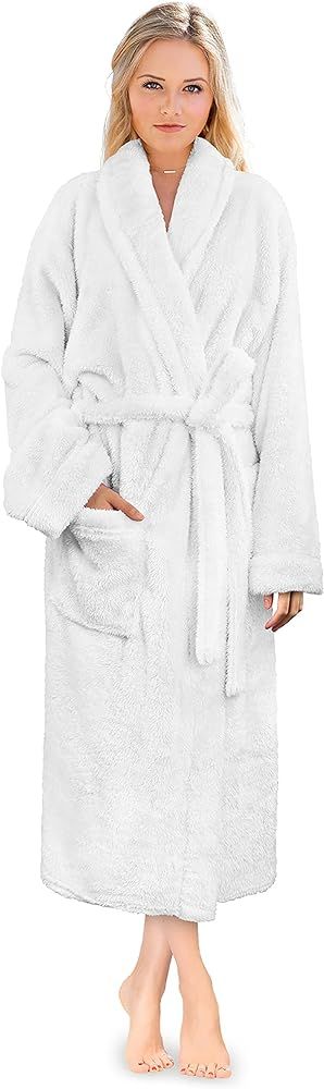 PAVILIA Premium Womens Plush Soft Robe Fluffy, Warm, Fleece Sherpa Shaggy Bathrobe | Amazon (US)