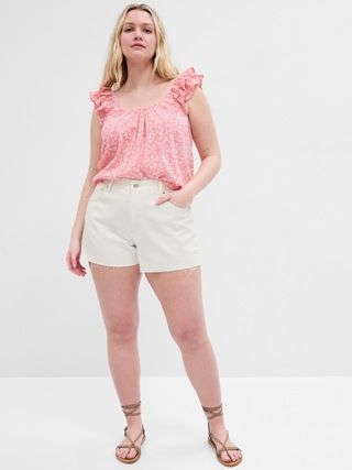 4" Mid Rise Distressed Stride Shorts with Washwell | Gap Factory