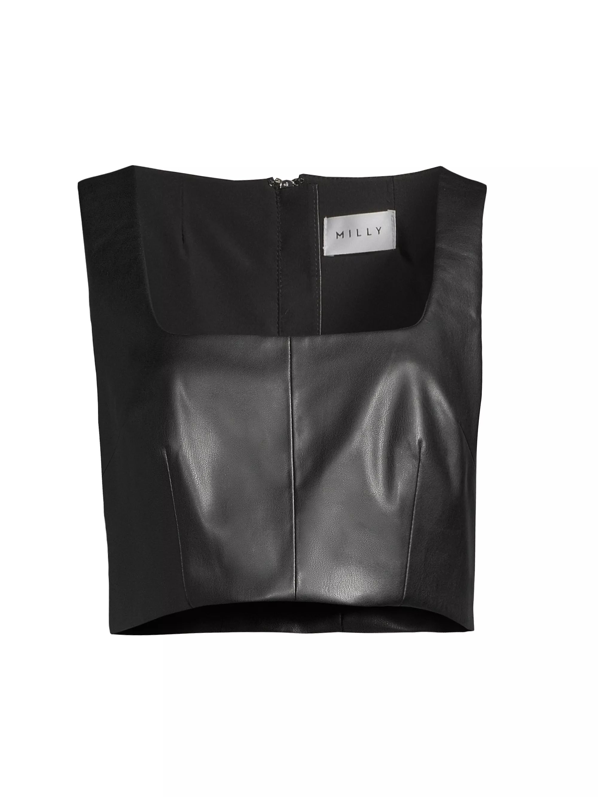 Nickie Vegan Leather Crop Top | Saks Fifth Avenue