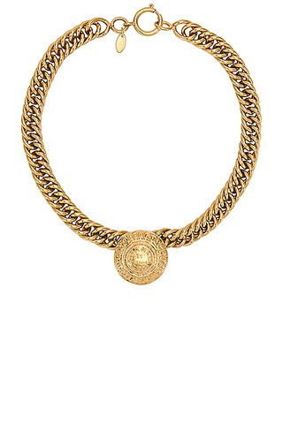 chanel Chanel Cambon Double Chain Necklace in Gold - Metallic Gold. Size all. | FWRD 