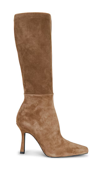 X Hannah Lizzy Pia Boot in Dark Taupe Suede | Revolve Clothing (Global)