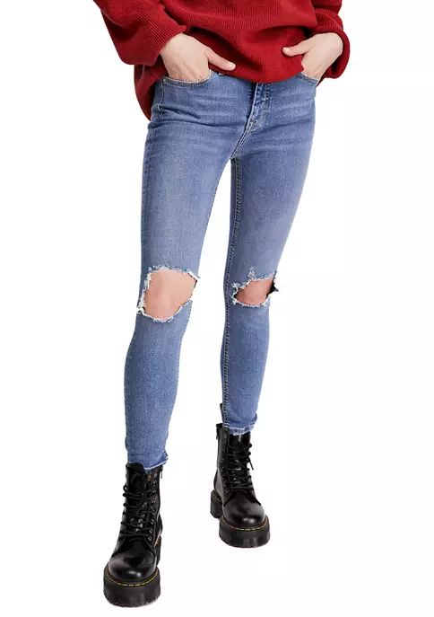 High Rise Busted Knee Skinny Jeans | Belk