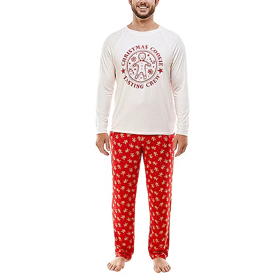 Jaclyn Mens Crew Neck Long Sleeve 2-pc. Pant Pajama Set | JCPenney