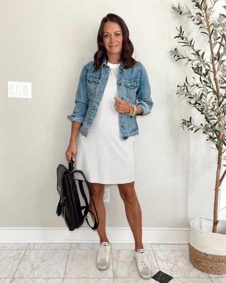 Teacher outfits - Target dress (true to size wearing a small), old navy jean jacket (true to size wearing a small), sneakers (true to size) 

#LTKunder50 #LTKworkwear #LTKstyletip