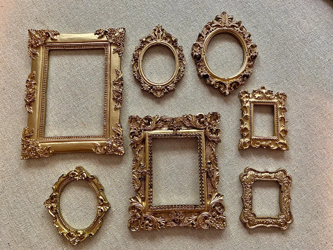 Read Description.smaller Frames.handmade Antique Style Resin Frames.7 Pieces Gold. Photography Pr... | Etsy (US)