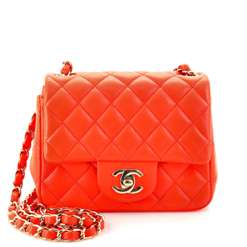 Square Classic Single Flap Bag Quilted Lambskin Mini | Rebag