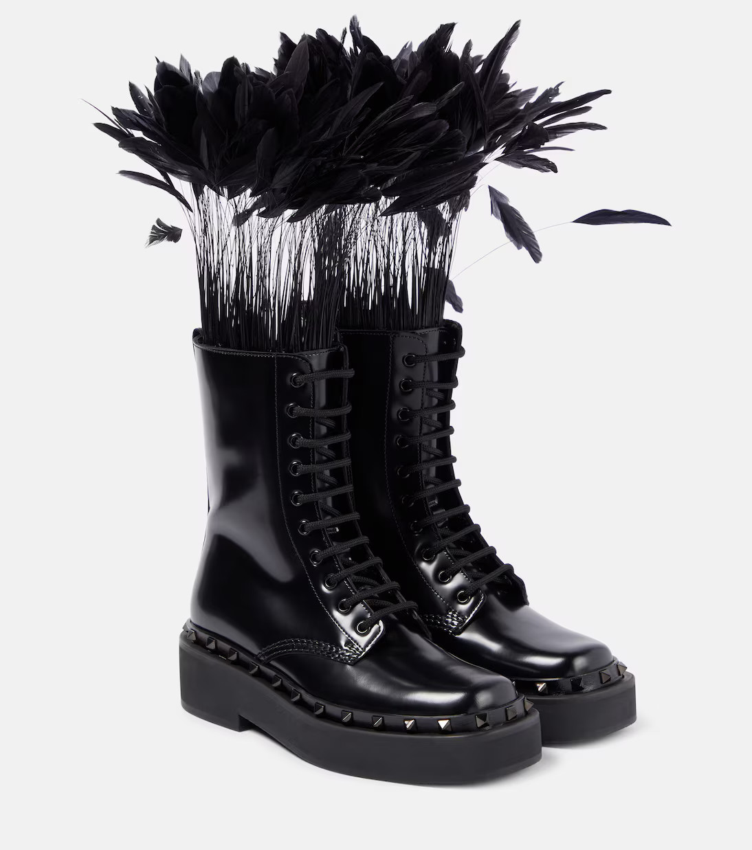Rockstud M-Way leather combat boots | Mytheresa (US/CA)