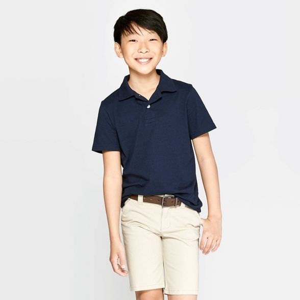 Boys' Uniform Short Sleeve Jersey Polo Shirt - Cat & Jack™ Navy | Target