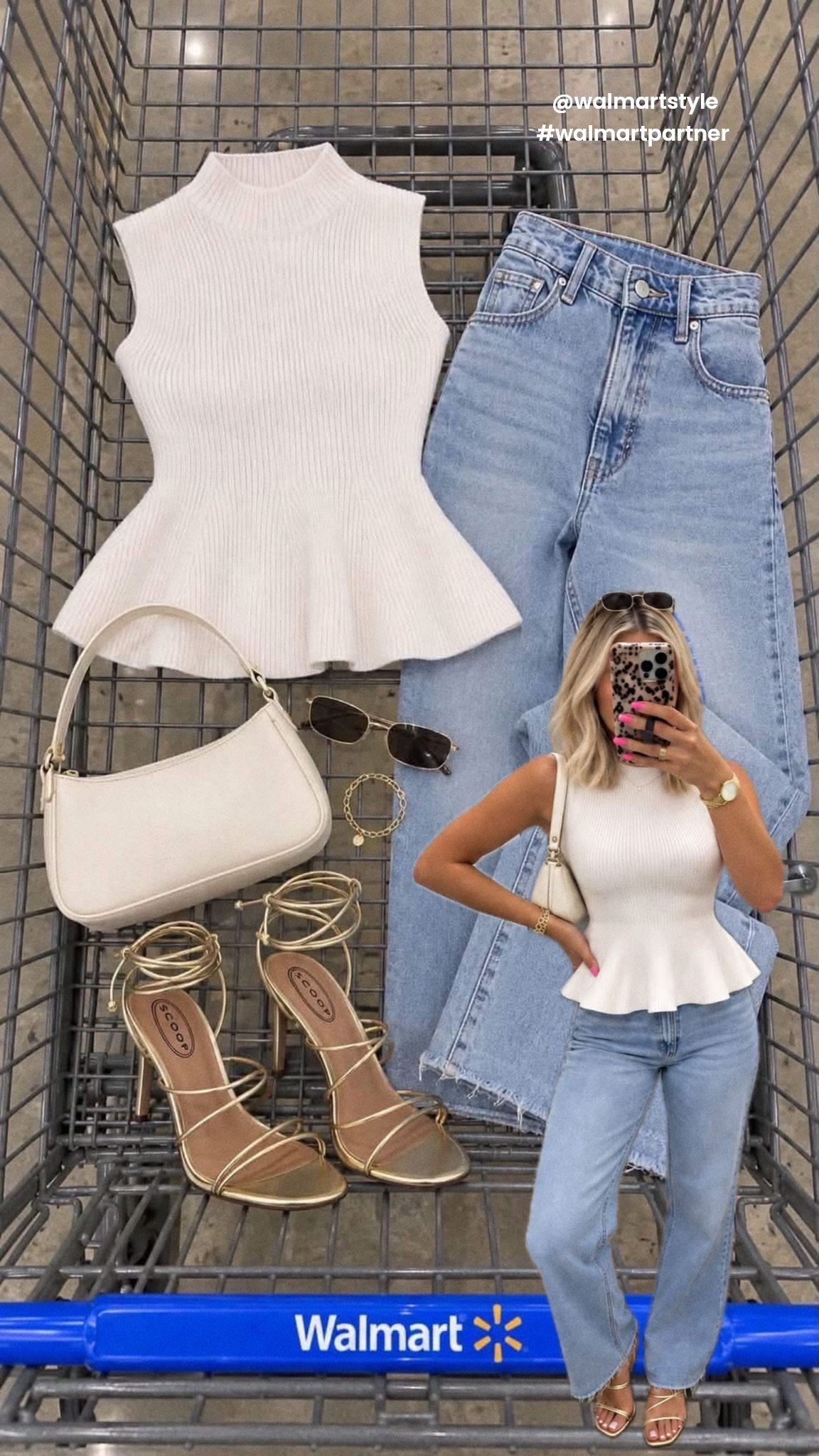 LOVING this Walmart date night look! 

These jeans are petite girl friendly! And this top looks expensive 🔥🤯 @walmartstyle is too good right now! 

#walmartpartner
