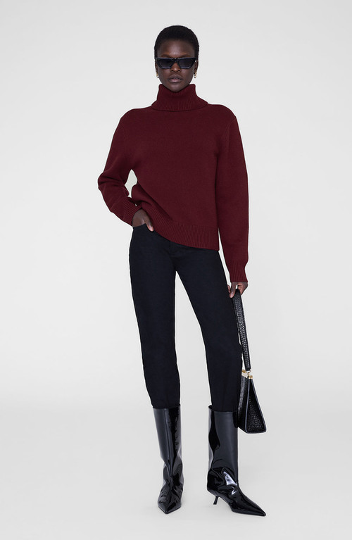 ANINE BING Idra Sweater in Cabernet at Nordstrom, Size Small | Nordstrom