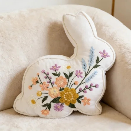 QuanTara Easter Bunny Pillow, Cute Floppy Ear Throw Pillow for Couch Bed, Soft Plush Holiday Home Decor, Spring Nursery Decor, Easter Gift | Walmart (US)