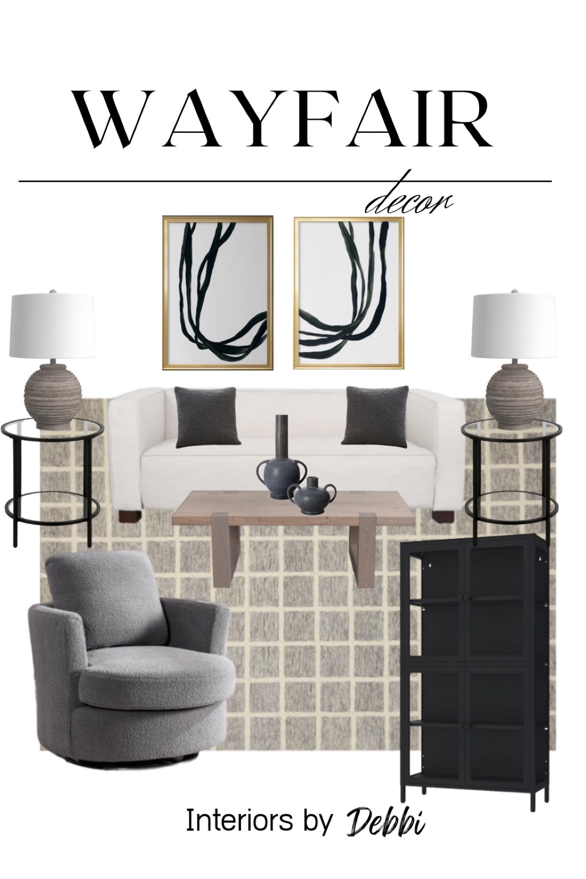 Way Day Sale
Living room decor, living room rug, framed art, table lamps, end tables, display cabinet, accent chair, budget friendly, accessories, home decor, transitional decor, neutral decor
#wayfair

#LTKsalealert #LTKFind #LTKSeasonal