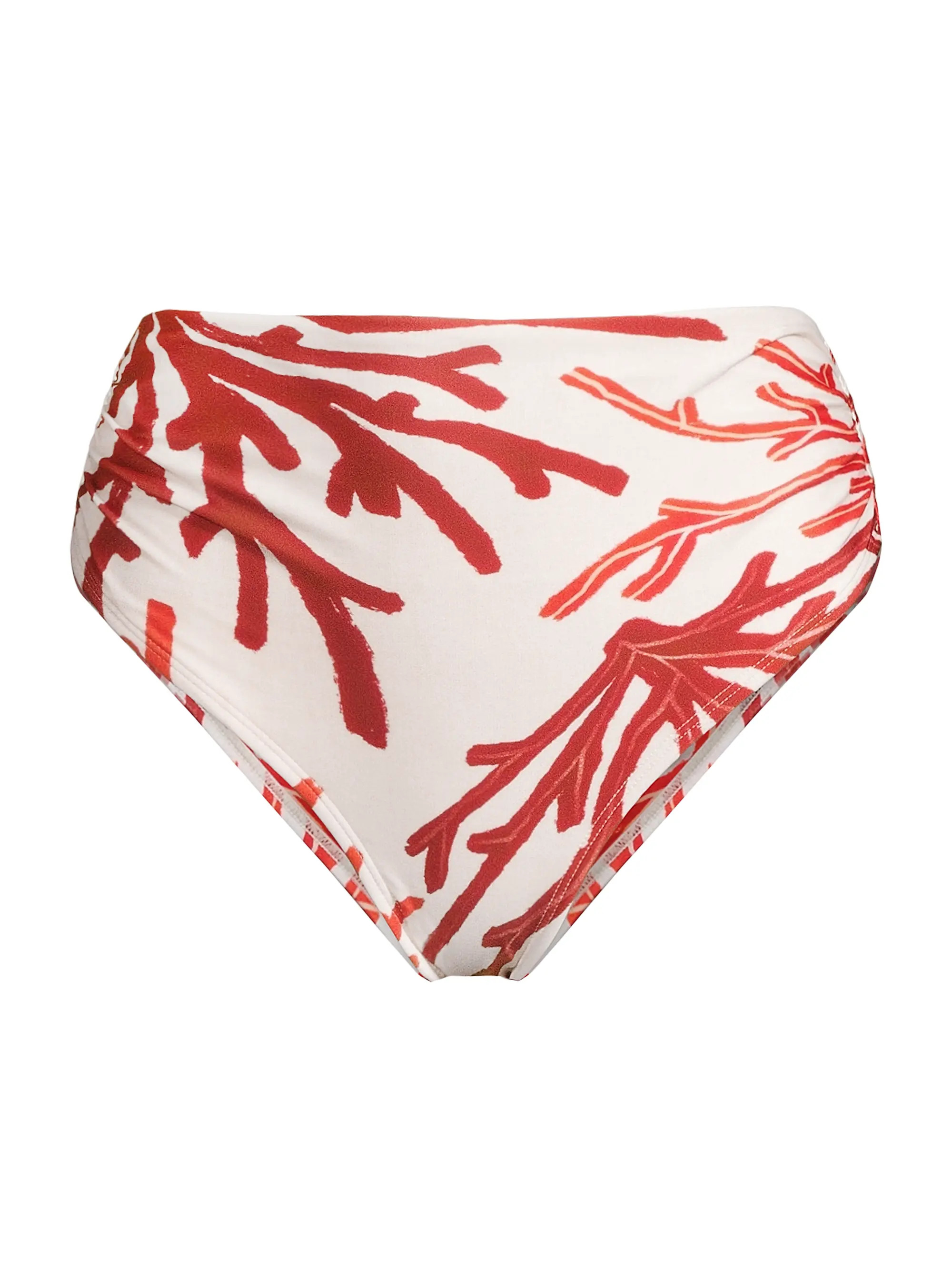 Printed High-Rise Ruched Bikini Bottom | Saks Fifth Avenue