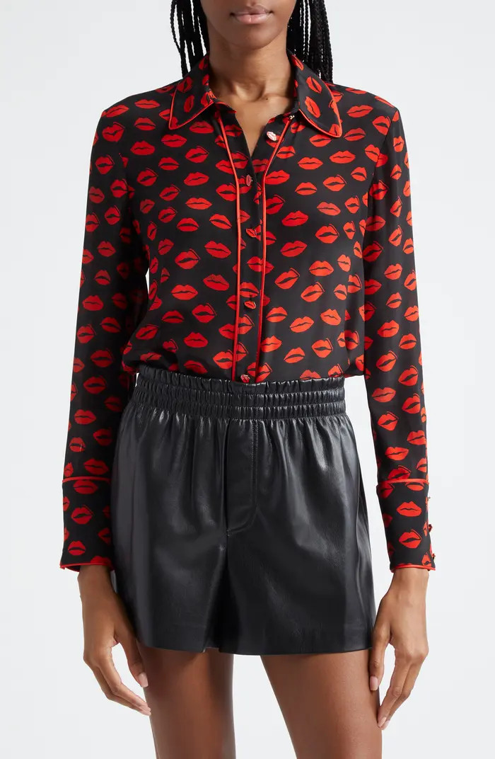 Alice + Olivia Willa Print Silk Shirt | Nordstromrack | Nordstrom Rack