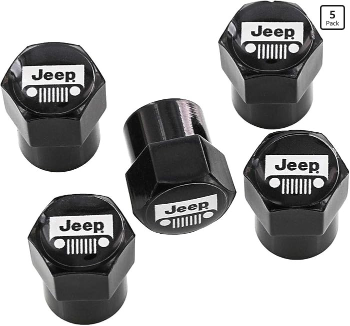 Jeep Logo Black Finish Valve Cap Covers \u2026 (Black A) | Amazon (US)