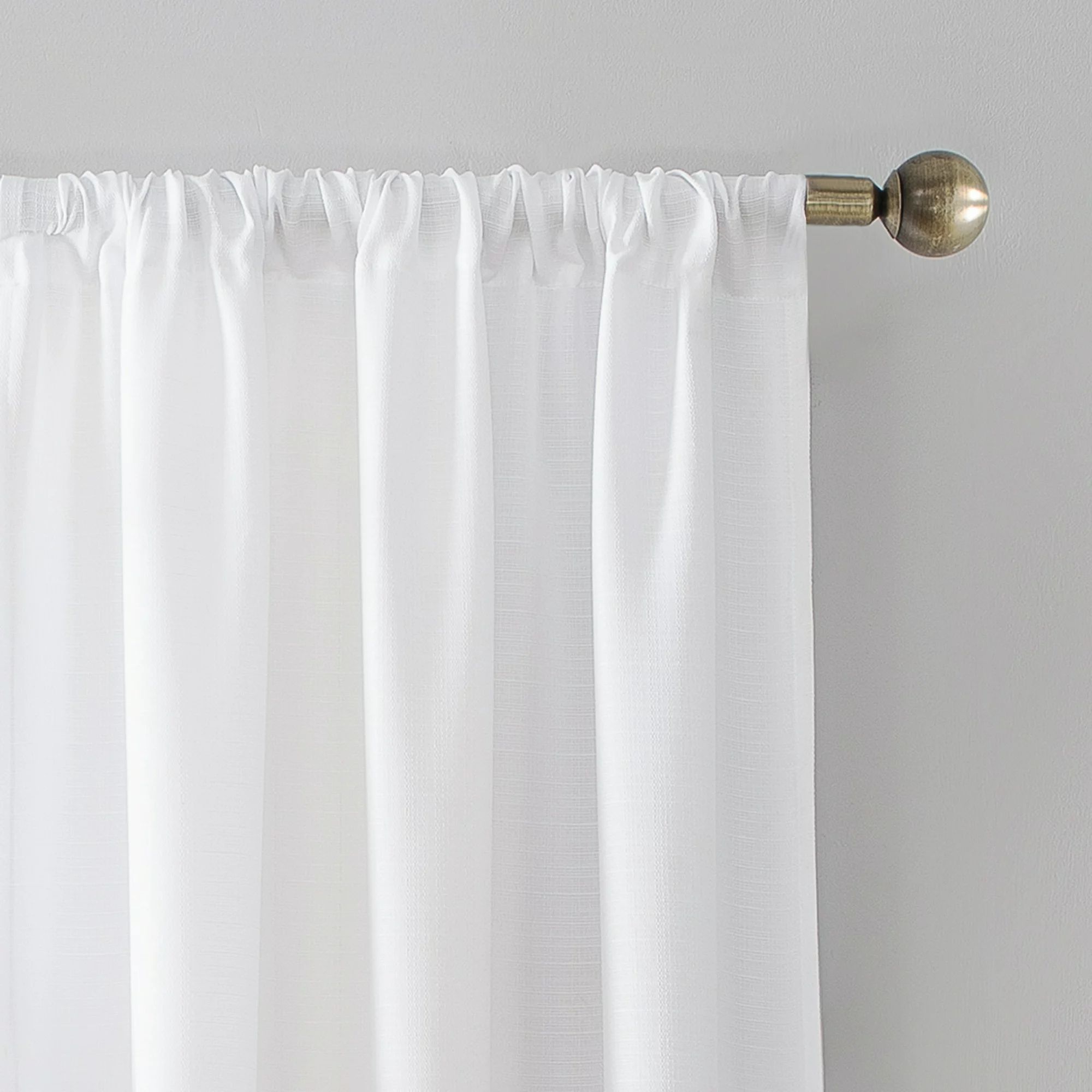 Mainstays Textured Solid Curtain Panel | Walmart (US)