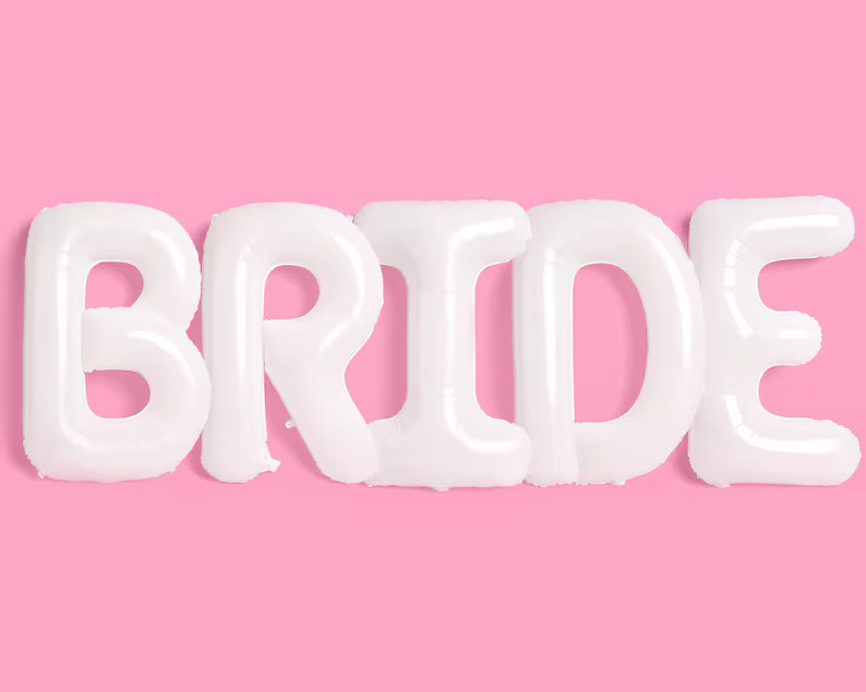 Xo, Fetti White Jumbo BRIDE Balloons - 40 Inch, XL | Bachelorette Party Decorations, Wedding Part... | Etsy (US)