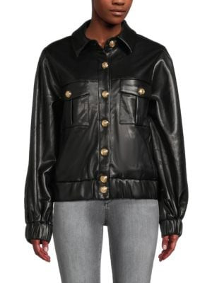 Shank Faux Leather Trucker Jacket | Saks Fifth Avenue OFF 5TH