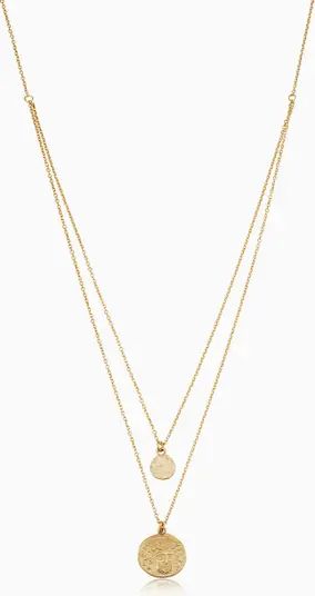 14K Yellow Gold Greek Medallion Layered Necklace | Nordstrom