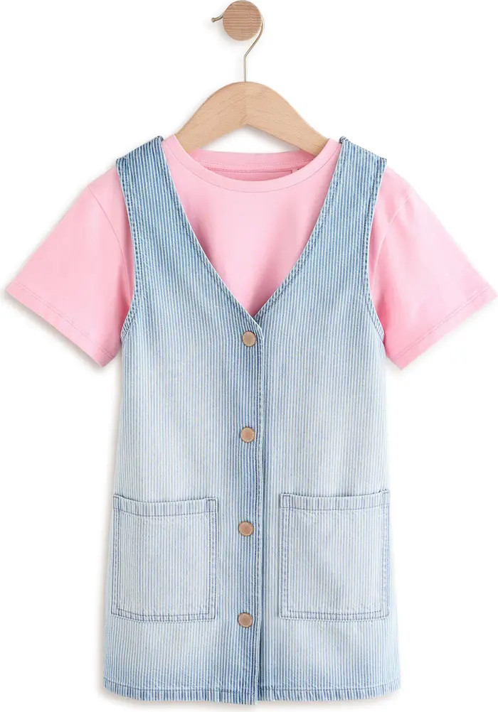 NEXT Kids' Sleeveless Denim Dress & T-Shirt Set | Nordstrom | Nordstrom