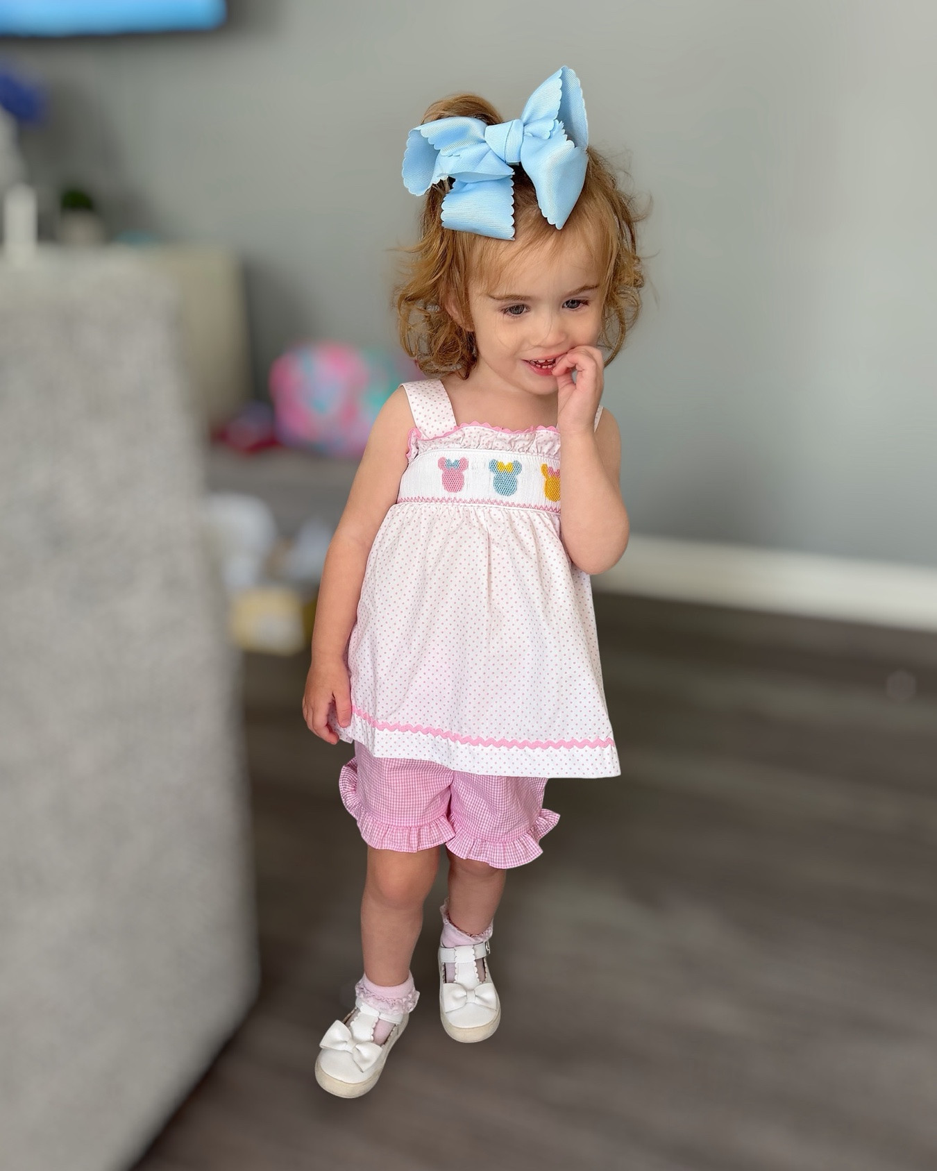 Disney Smocked Toddler Set 🩷🎀🐭

Our favorite little Disney-inspired outfit is even sweeter in person! 🩷 This smocked top and bloomer set is perfect for park days, birthdays, family photos, or any day your little one wants to feel extra cute. I paired it with classic white bow shoes, a beautiful oversized blue bow, and lace-trim socks for the sweetest finishing touches. ✨

Everything is linked to recreate this adorable look—from the outfit to the accessories! 💕 Perfect for toddlers who love all things magical while staying comfortable enough to play all day.

Disney toddler outfit • smocked toddler set • boutique toddler clothes • toddler girl outfit • Disney style • toddler bow • white toddler shoes • lace cuff socks • toddler photo outfit • Disney vacation outfit • matching toddler accessories • cute toddler fashion • little girl boutique style

#LTKBaby #LTKKids #LTKTravel