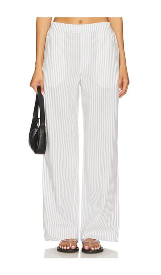 Phoebe Pants in White Navy Stripe | Revolve Clothing (Global)