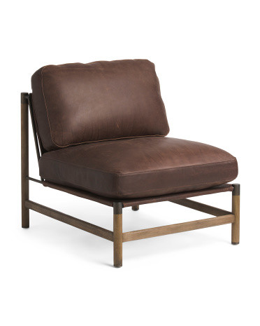 30in Solid Papwood And Leather Memphis Chair | TJ Maxx