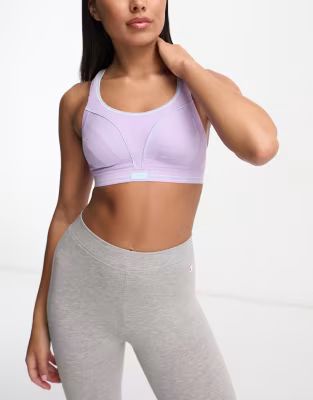 Shock Absorber - Ultimate Run - Soutien-gorge de sport - Lilas à détails bleus | ASOS (Global)