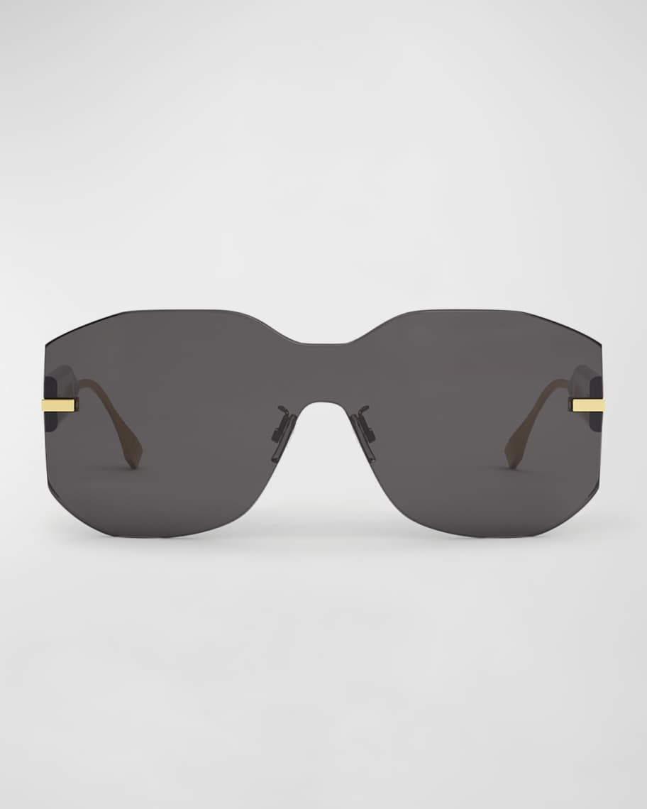 Fendi Rectangular Metal Shield Sunglasses | Neiman Marcus